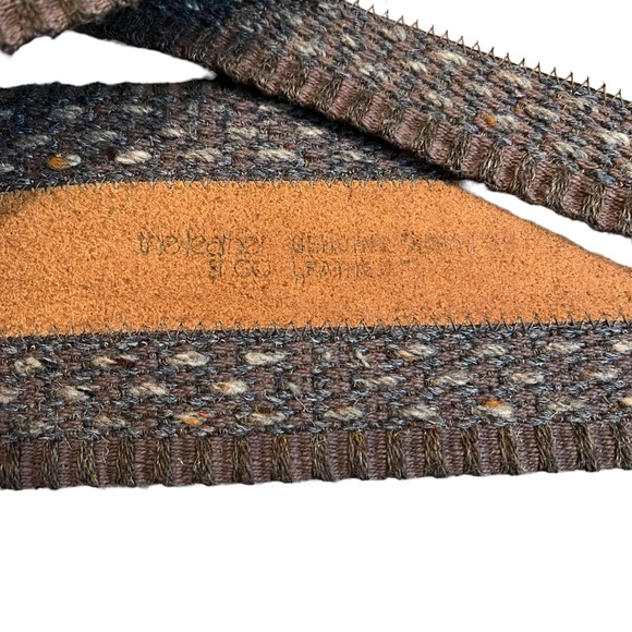 The Leather Shop Vintage Wide Leather and Fabric Belt - Picture 7 of 12